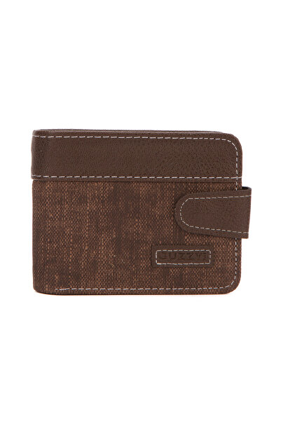 Newish Polo Erkek Kahverengi Kot Kumaş Bozuk Ve Kağıt Para Kartlık Ve Cüzdan