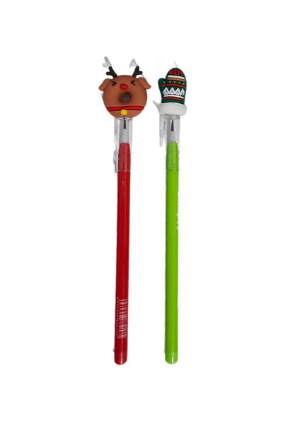 Ceylan Kırtasiye Set of Christmas Figured Laying Egg Pencils (Set of 2)