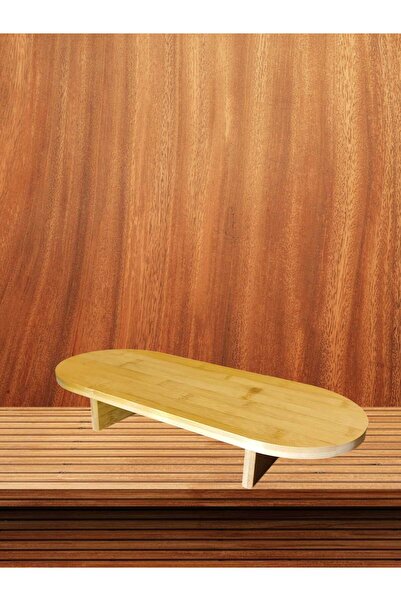 Duffa Bamboo Standing Presenter, Decorative Breakfast Presenter Standing Serving Tray and Cutting Board