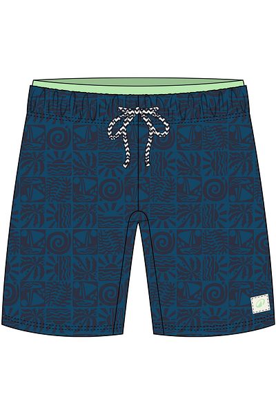 Decathlon Pantaloni scurti de baie lungi pentru copii Nabaiji - Albastru - Cu model - 100 Atao