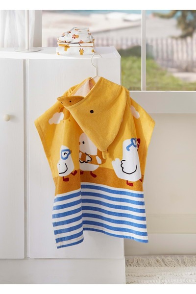 MAYORAL Yellow Hooded Towel for Baby Boy