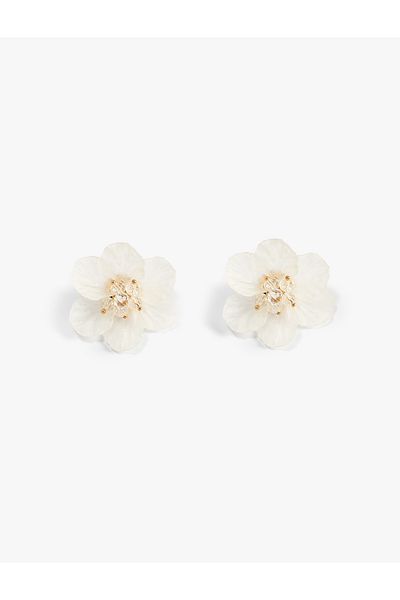 Koton Earring Flower Shaped Stone Detailed