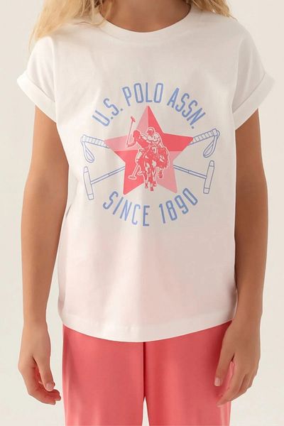 U.S. Polo Assn. ΒΑΣΗ. Σετ πιτζάμες για κορίτσια Polo Assn με κοντό μανίκι