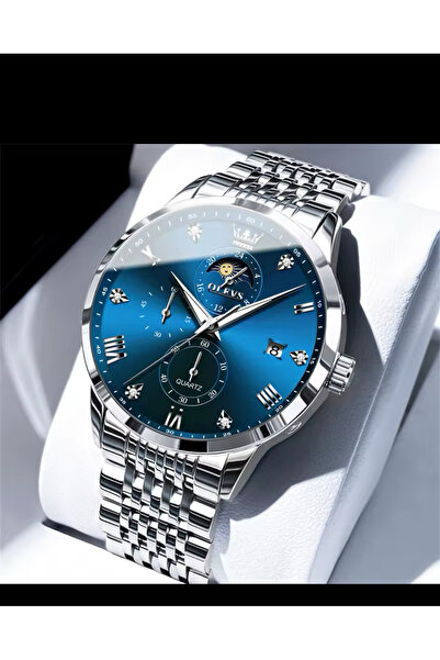 OLEVS YUVARLIK ŞIK ÇELİK KASA TAKVİMLİ YENİ SEZON 2