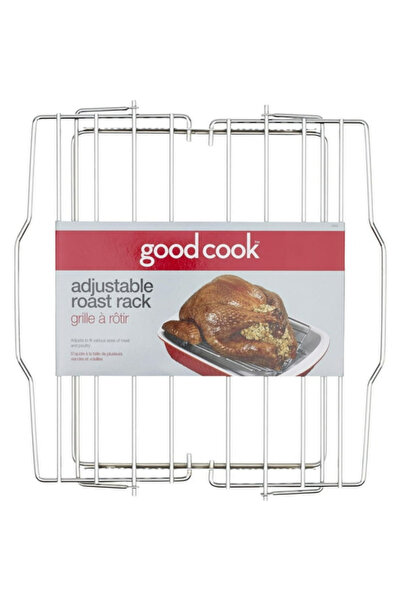 Good Cook رف الشواء قابل للتعديل باللون الفضي