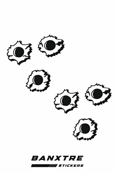 Banxtre Motor-Araba ve Kask için Kurşun İzi Sticker Etiket 5CMX5CM (6 Adet) U...