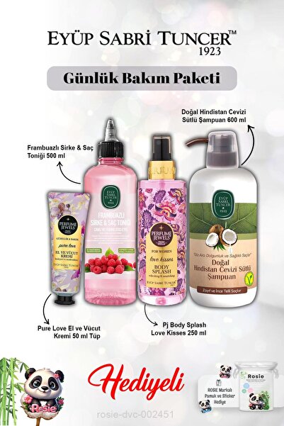 Eyüp Sabri Tuncer Hindistan Cevizi Şampuan, Frambuaz Tonik, Pure Love Krem ve...