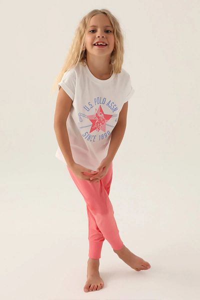 U.S. Polo Assn. ΒΑΣΗ. Σετ πιτζάμες για κορίτσια Polo Assn με κοντό μανίκι