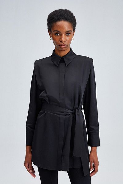 Touché Privé Belted Poplin Shirt Tunic