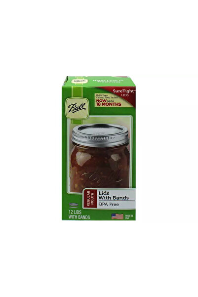 Ball Wide Mouth Canning Jar Lids & Bands, 12-Pack, BPA-Free Tinplate Steel, f...