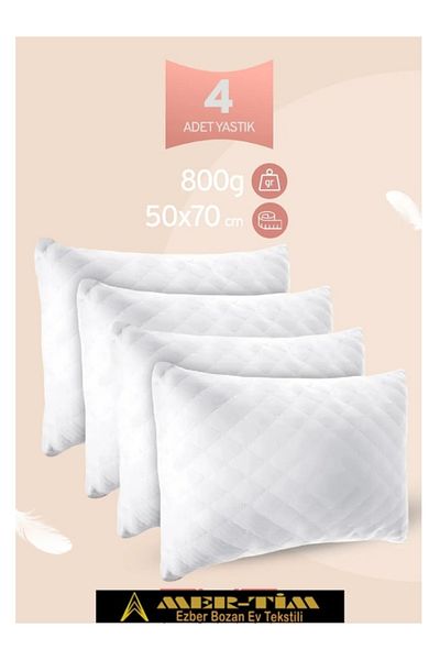 mer-tim ezberbozan ev tekstili Mer-Tim Home Textile 4 Pieces Quilted Pillow 50X70 cm 800 Gr