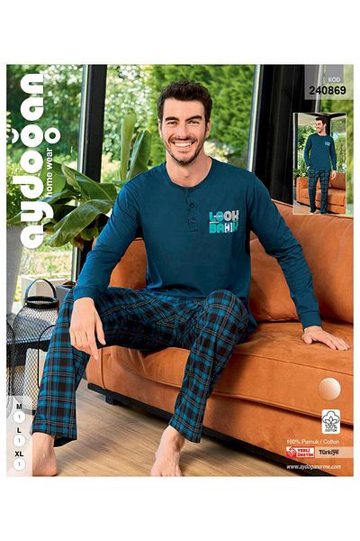 Aydoğan Aydoğan 240869   Men's Suprem Slots Long Sleeve Pyjamas Suit