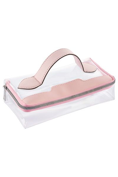 NS reliable Geantă de machiaj transparentă și funcțională Pink NS Clearstyle (21x11x7,5 cm)