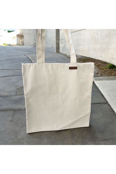 LİFENES Geantă tote cu fermoar din pânză model 40x38