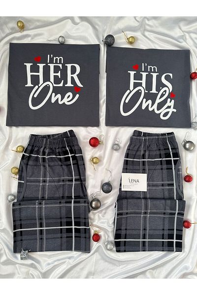 Lena Homewears Casual Άνετο Σετ Πιτζάμες Ζευγάρι Βαμβακερό εμπριμέ (Σετ 2)