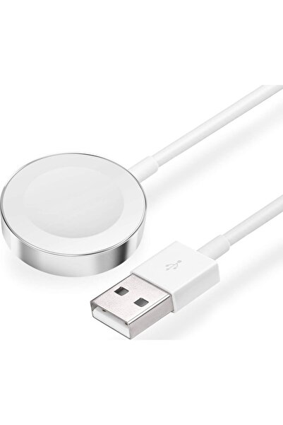 Dmay Apple Watch Uyumlu Series  1-2-3-4-5 Masaüstü Manyetik Şarj Cihazı Beyaz