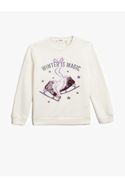 Koton Raised Sequin Sequin Embroidered Sweatshirt