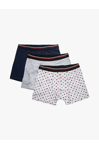 Koton 3 Συσκευασία Boxer Βαμβακερό σχέδιο
