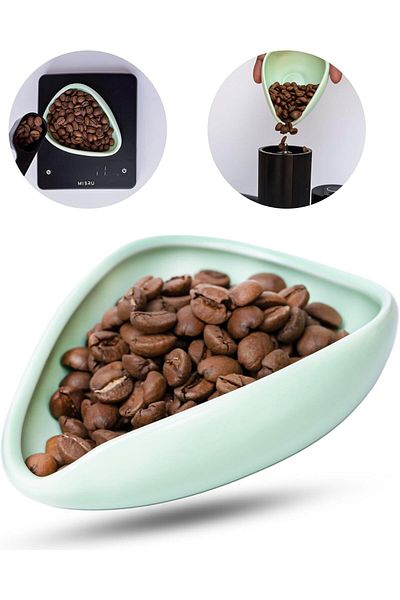 MIBRU Coffee tea and ceramic doser plate light green