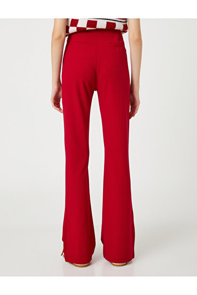 Koton Spanyol szárú nadrág hasított, részletes bordázott cipzárral