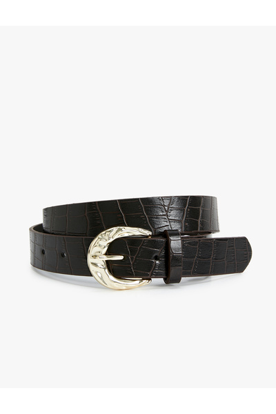 Koton Faux Leather Detailed Metal Buckle Belt