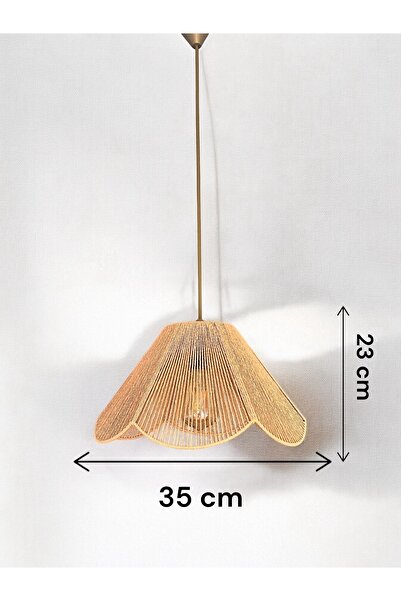 KorFam HASIR EL YAPIMI BOHEM ÇİÇEK ŞEKİLLİ RUSTİK AVİZE