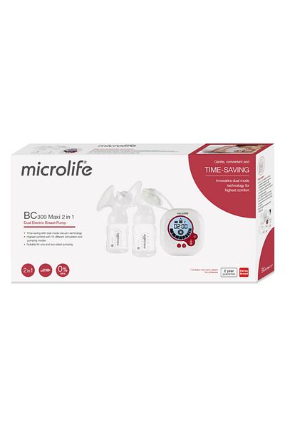 Microlife BC 300 Maxi 2 in 1 Dual Electric Breast Pump, Transparent