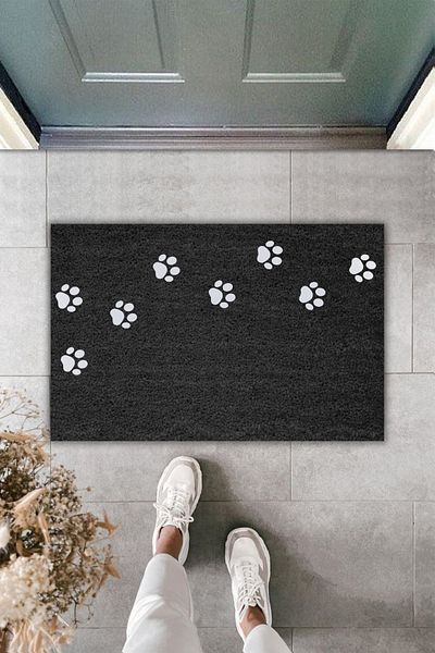 Dormot Home Digital Print Quality Black Floor Paw Decorative Door Mat