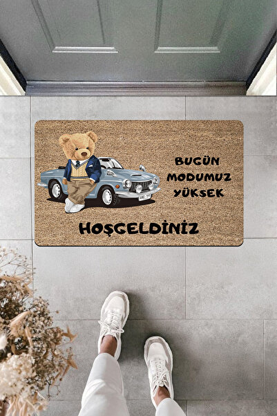 Dormot Home طباعة رقمية عالية الجودة - دمية دب مع كلية وعربة، وضعنا اليوم، سج...