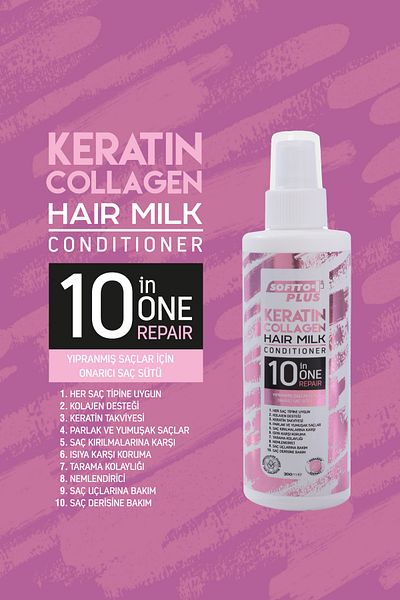 Softto Plus Soft and Silky Look Hair Care Repair Milk with Keratin Content - Eleg.3362