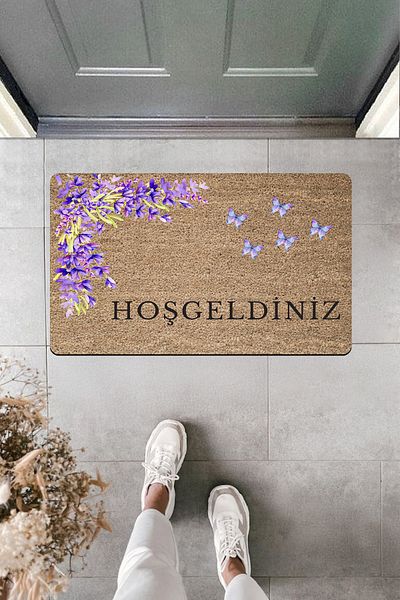 Dormot Home High Quality Digital Printing Colorful Floral Butterfly Welcome Door Front Mat