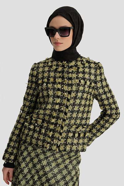 Armine Green Glitter Tweed Jacket - 24K5719
