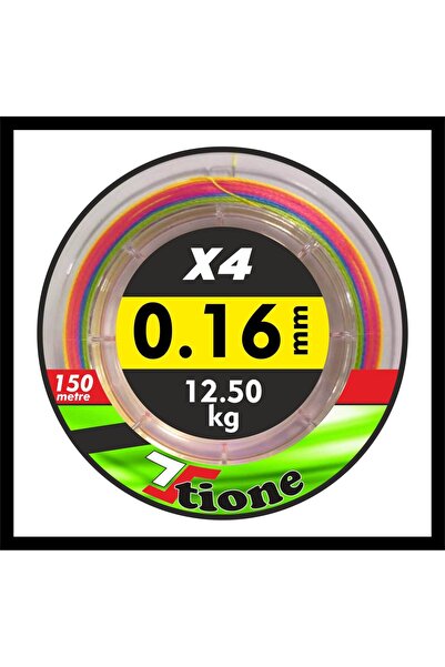 TİONE Tione Ipek Misine Braıd 4 Kat 150 Metre Multicolor 0.16 Mm 14.80 Kg Çek...