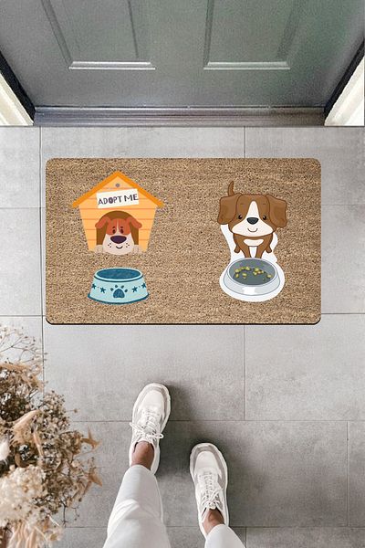Dormot Home High Quality Digital Printing Food Eating Puppy Door Mat