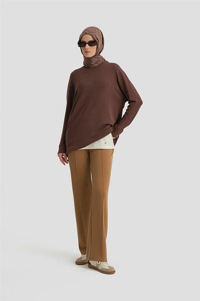 Armine Bitter Brown Bat Sleeve Tunic - 24Kd4225