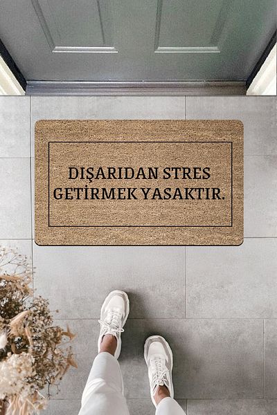 Dormot Home High Quality Digital Printing Framed Forbidden to Get Stress Outdoor.Classic Door Front Mat