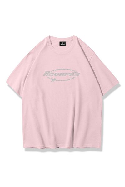 Trendiz Μπλουζάκι με ροζ Unisex Stone printed