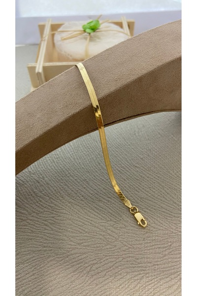 Midyat Artuklu Gümüşçülük İtalyan Modeli Yassı Gümüş Altın Baplama Bileklik