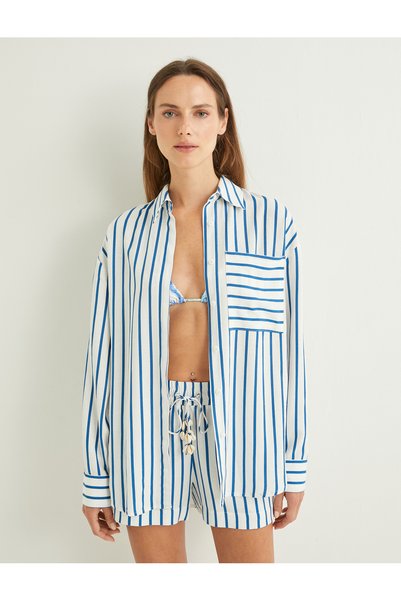 Koton Linen Blend Oversized Shirt