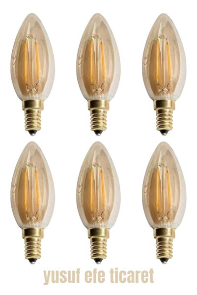 Cata CT-4280 Amber Renk Rustik Ampul E14 4w Led Ampül 4 Watt 220 V ( 6 ADET )