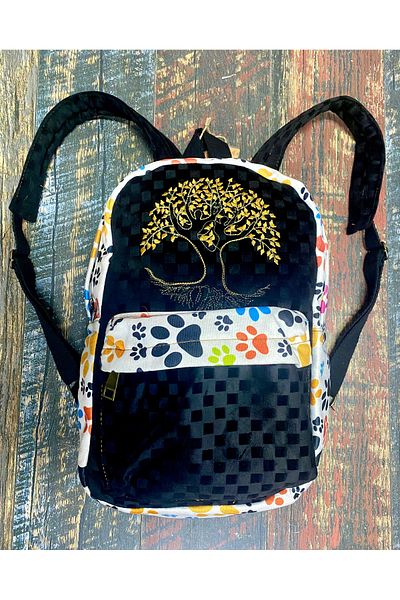 Street Bag Rucsac cu model etnic autentic brodat Arborele vieții Utilizare zilnică în călătorie Impermeabil