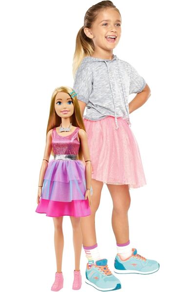 Barbie ® Large Doll with Blonde Hair and Shiny Pink Dress