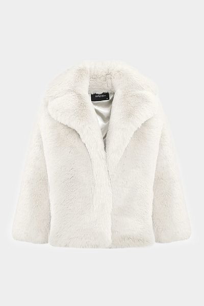 Açelya Okcu Women's Premium Long Feather Rex Faux Fur Coat