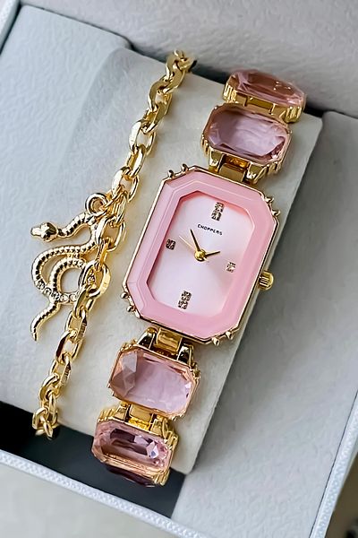 Choppers Stylish Designed Stoned Women's Wristwatch