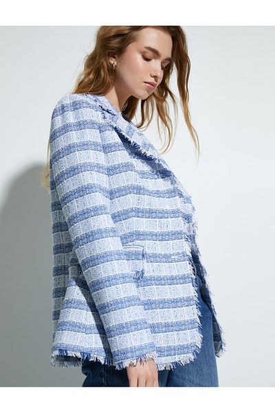 Koton Tweed Jacket Classic límec s kapsami s klopou
