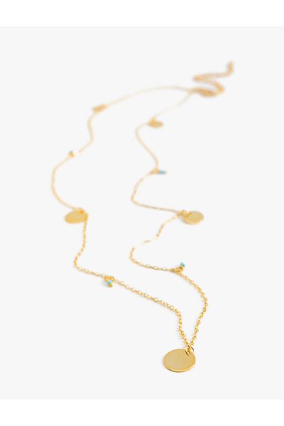 Koton Long Necklace Geometric Charm Detailed