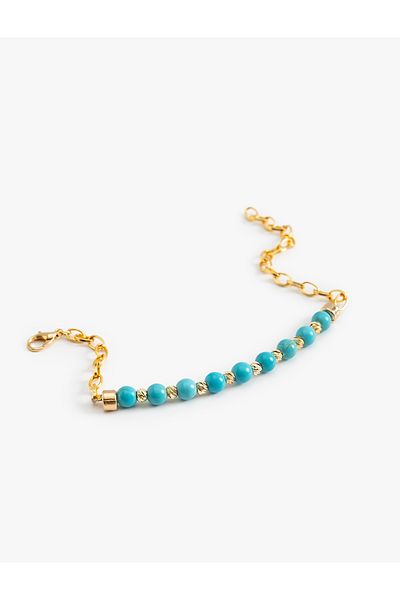 Koton Multicolored Pearl Bead Detailed Chain Bracelet