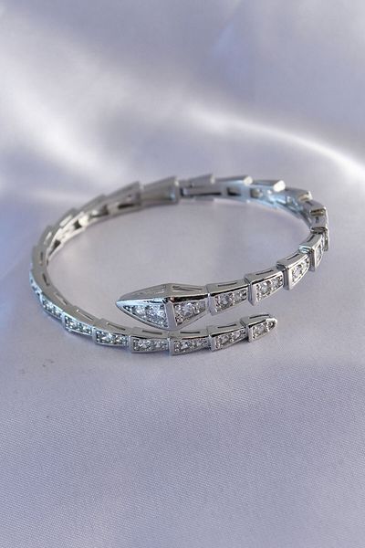 Skygo VIP Series Snake Model Silver Color Women's Handcuff Bracelet - TJ-BB5488