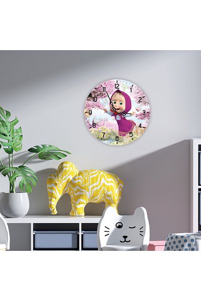 HET Concept Baby Kids Room Tutorial Silent Flowing 28cm Wall Clock Uv Print Clock Colorful and Fun Decor
