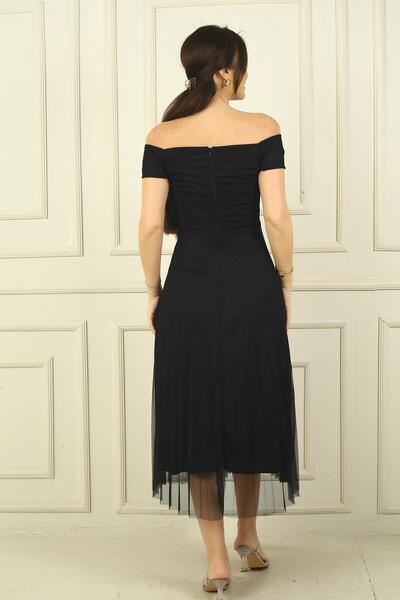 By Saygı Madonna sukně s výstřihem a šifonem skládané šaty